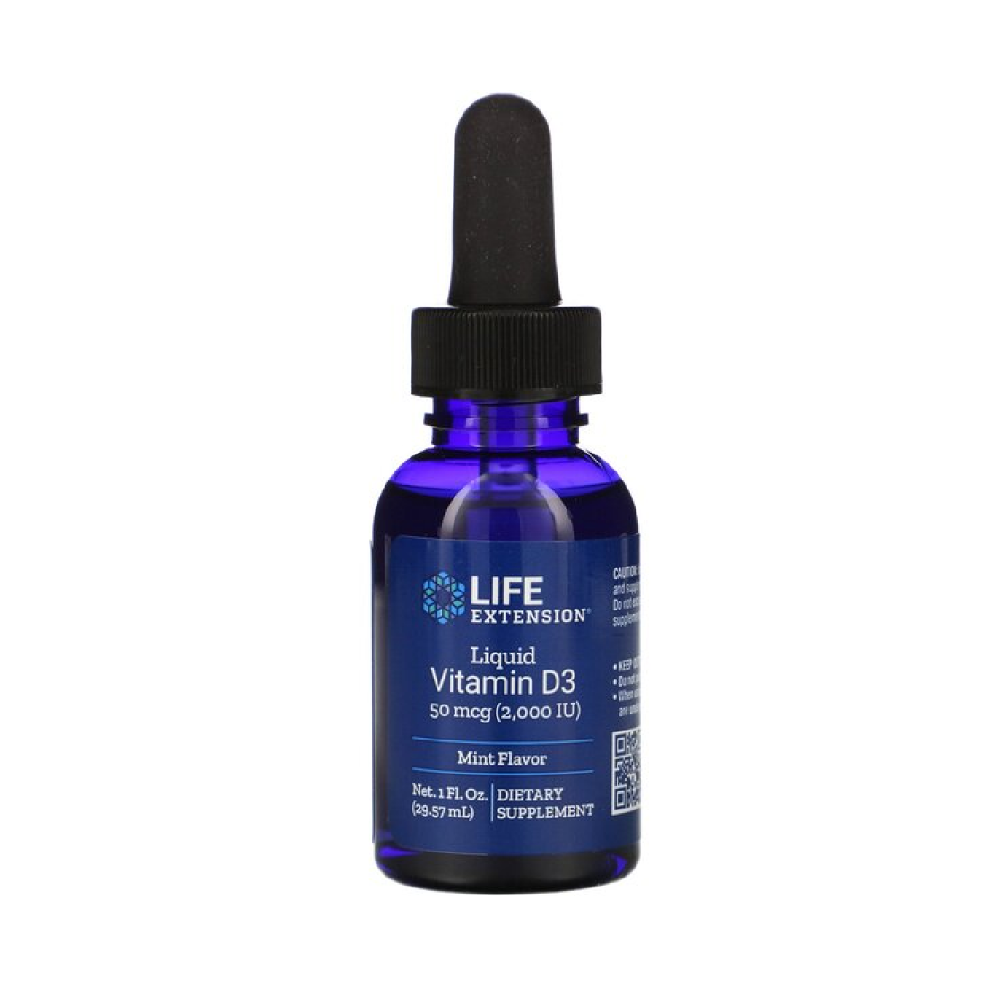 LIFE EXTENSION LIQUID VITAMIN D3 50MCG (MINT) - 29 ML