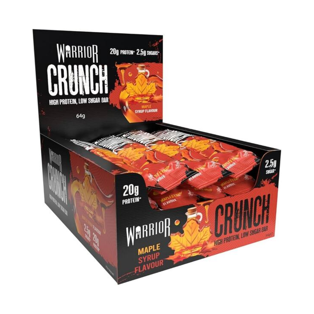 WARRIOR CRUNCH BAR MAPLE SYRUP - 12 BARS