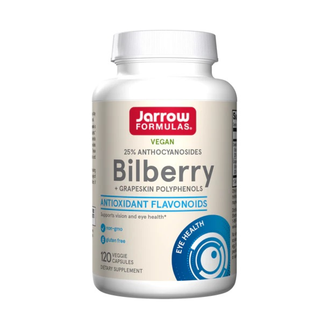 JARROW FORMULAS BILBERRY + GRAPESKIN POLYPHENOLS - 120 VCAPS