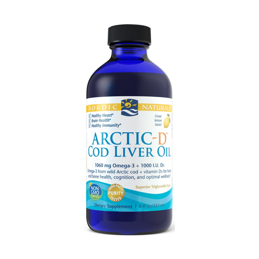 NORDIC NATURALS ARCTIC-D COD LIVER OIL LEMON - 237 ML