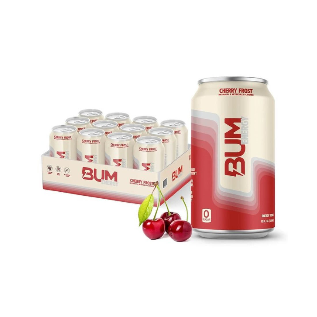 RAW NUTRITION BUM ENERGY CHERRY FROST - 12 X 355 ML