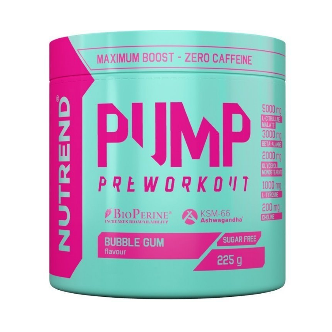 NUTREND PUMP PRE-WORKOUT BUBBLE GUM - 225 GRAMS