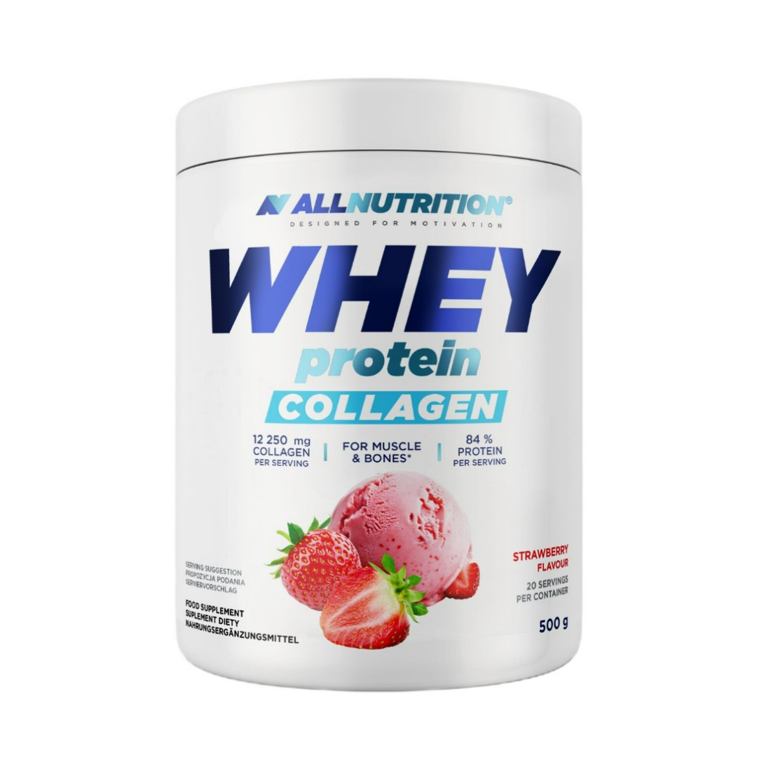 ALLNUTRITION WHEY PROTEIN COLLAGEN STRAWBERRY - 500 GRAMS
