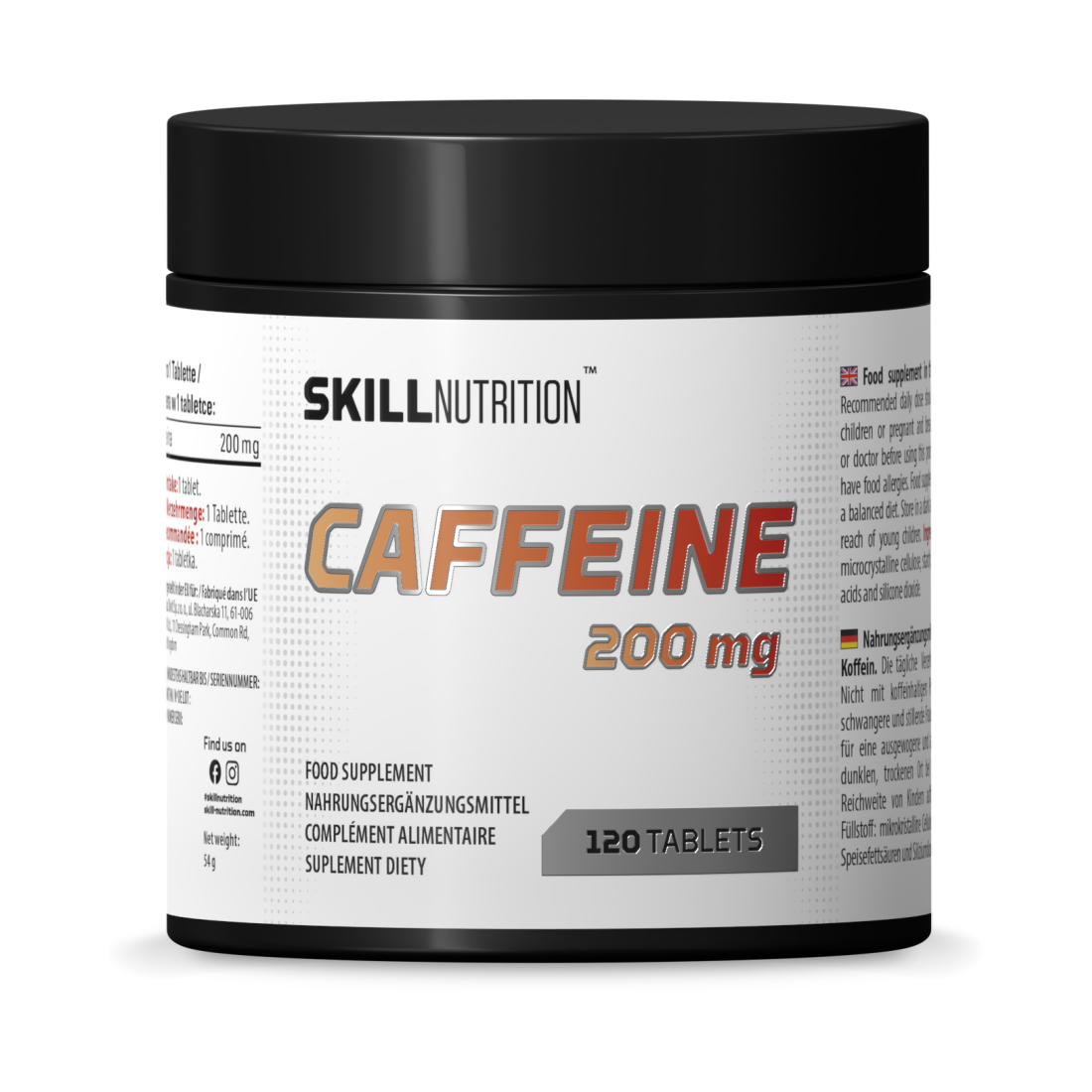 SKILL NUTRITION CAFFEINE 200MG - 120 TABLETS