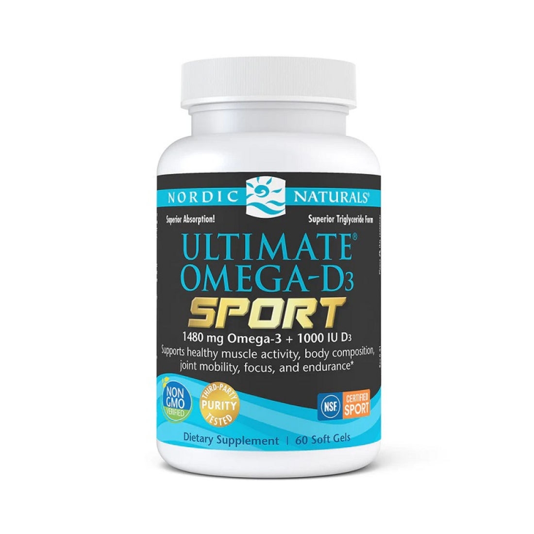 NORDIC NATURALS ULTIMATE OMEGA-D3 SPORT 1480MG LEMON - 60 SOFTGELS
