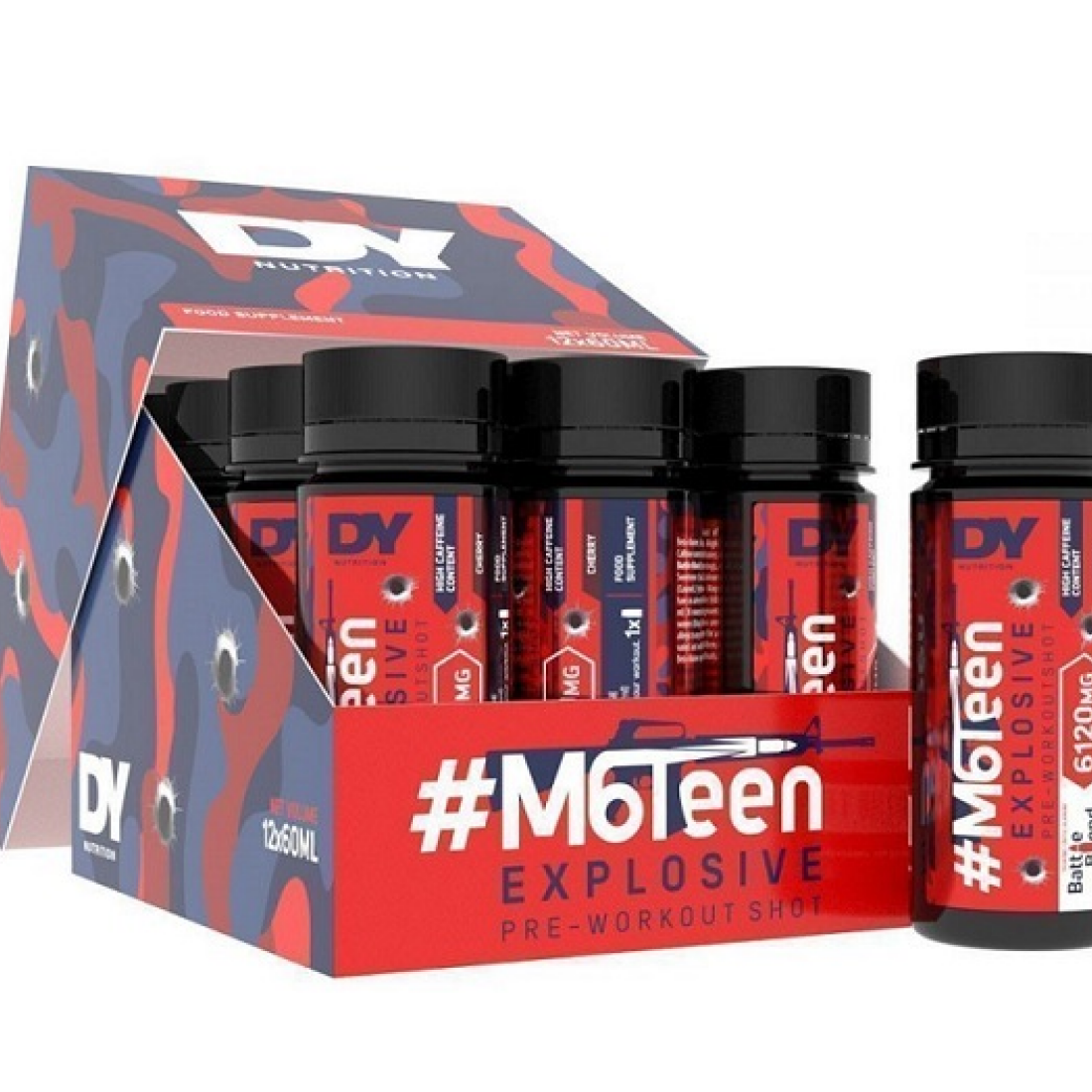 DORIAN YATES #M6TEEN EXPLOSIVE PRE-WORKOUT SHOT PEACH - 12 X 60ML