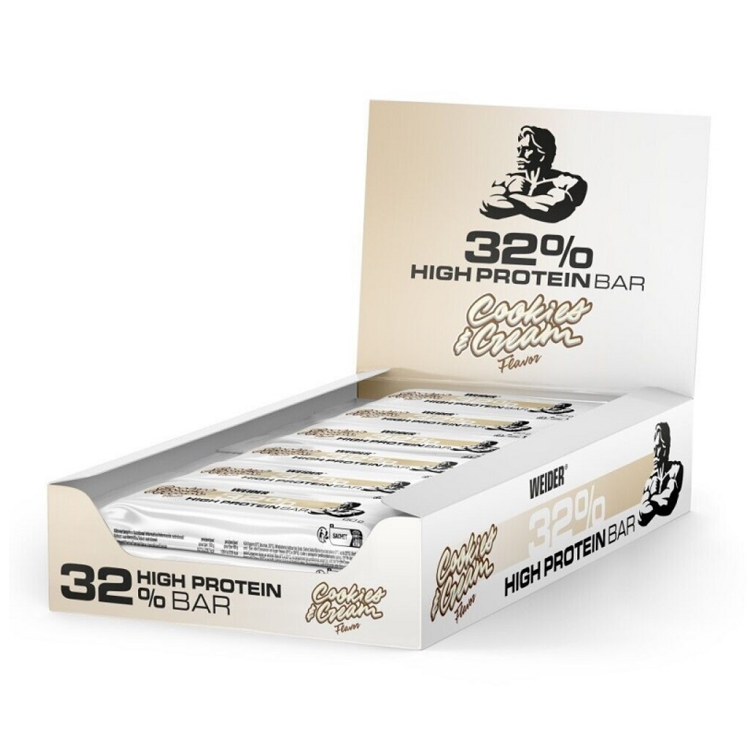 WEIDER 32% HIGH PROTEIN BAR COOKIES & CREAM - 12 X 60G