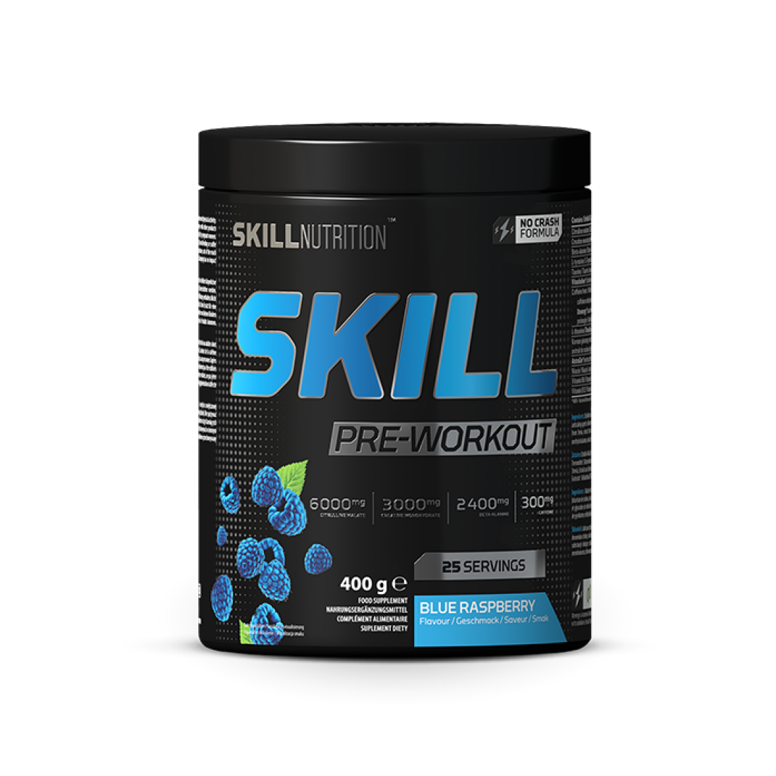 SKILL NUTRITION SKILL PRE-WORKOUT BLUE RASPBERRY - 400 GRAMS