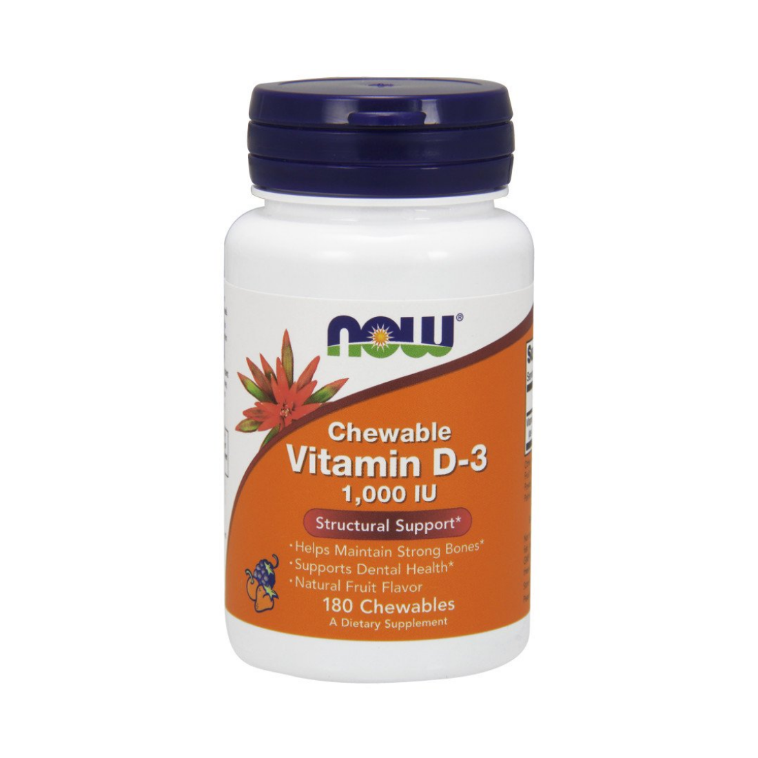 NOW FOODS VITAMIN D-3 1000 IU (CHEWABLE) - 180 CHEWABLES