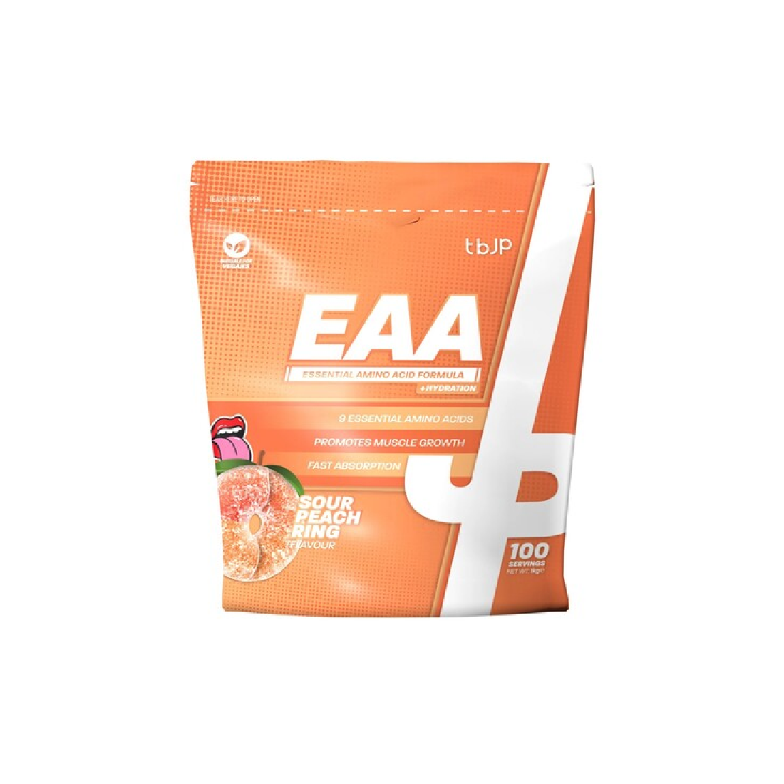 TRAINED BY JP EAA + HYDRATION SOUR PEACH RINGS - 1000 GRAMS