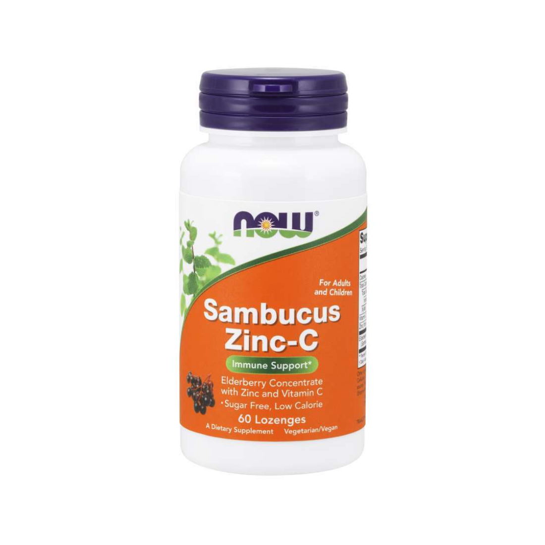 NOW FOODS SAMBUCUS ZINC-C - 60 LOZENGES