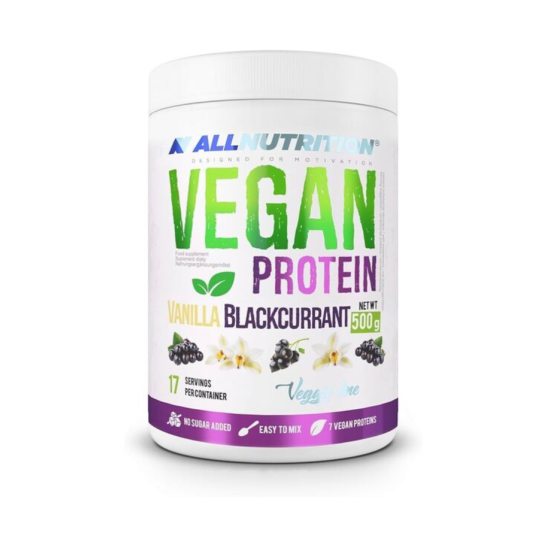 ALLNUTRITION VEGAN PROTEIN VANILLA BLACKCURRANT - 500 GRAMS