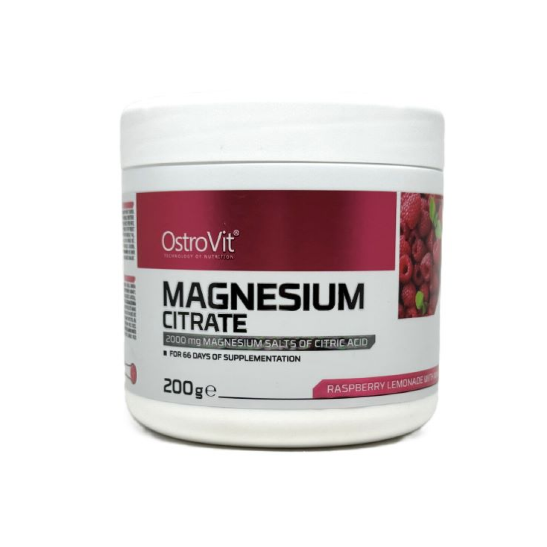 OSTROVIT MAGNESIUM CITRATE RASPBERRY LEMONADE WITH MINT - 200 GRAMS