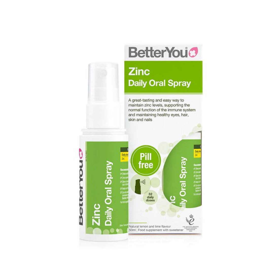 BETTERYOU ZINC DAILY ORAL SPRAY NATURAL LEMON & LIME - 50 ML