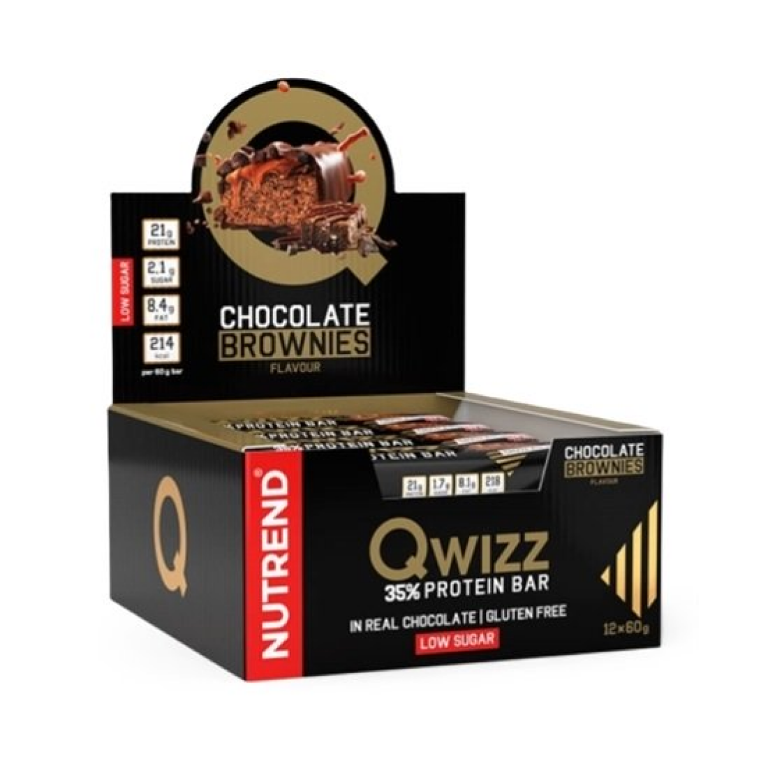 NUTREND QWIZZ 35% PROTEIN BAR CHOCOLATE BROWNIES - 12 X 60G