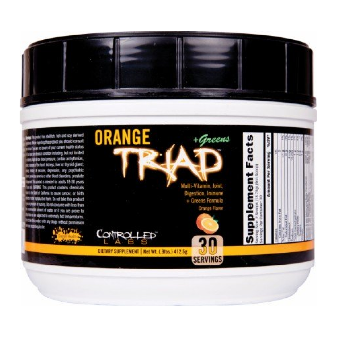 CONTROLLED LABS ORANGE TRIAD + GREENS LEMON ICE TEA - 418 GRAMS
