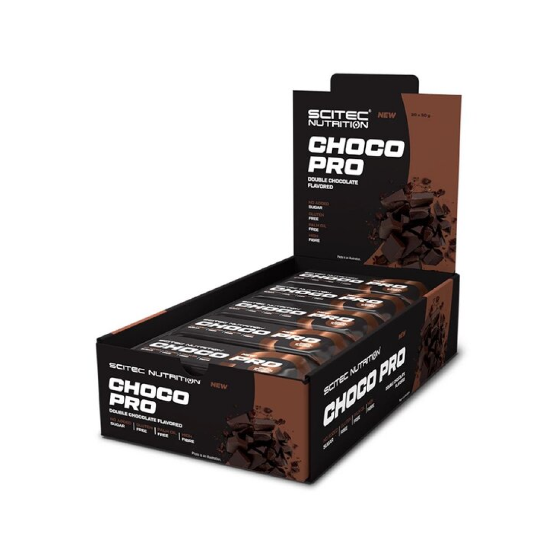 SCITEC CHOCO PRO BAR DOUBLE CHOCOLATE - 20 X 50G