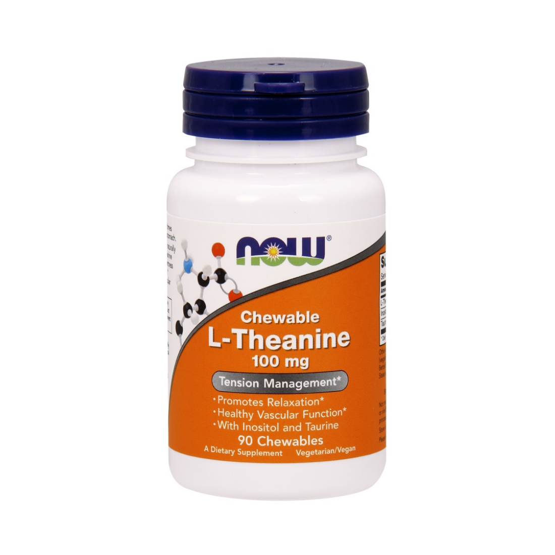 NOW FOODS L-THEANINE WITH INOSITOL AND TAURINE 100MG - 90 CHEWABLES
