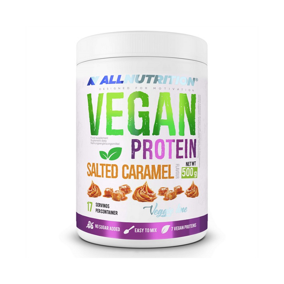 ALLNUTRITION VEGAN PROTEIN SALTED CARAMEL - 500 GRAMS