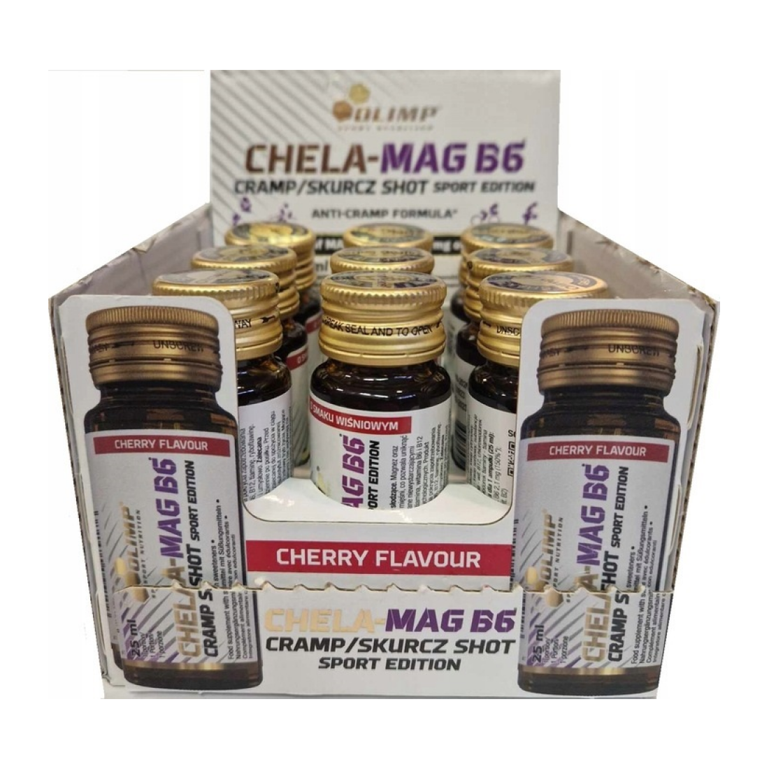 OLIMP NUTRITION CHELA-MAG B6 CRAMP SHOT CHERRY - 9 X 25 ML