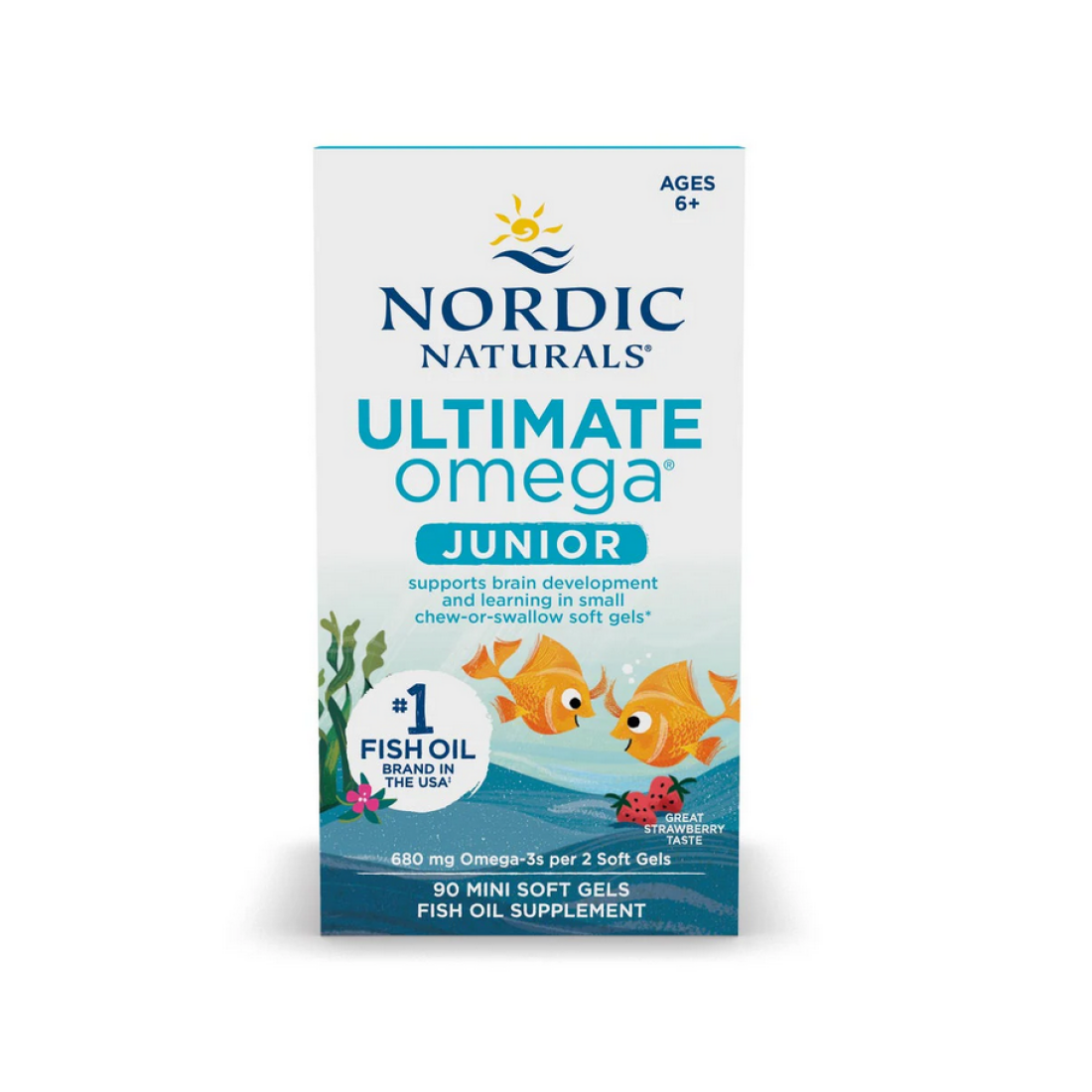 NORDIC NATURALS ULTIMATE OMEGA FISH OIL JUNIOR 680MG STRAWBERRY - 90 MINI SOFTGELS