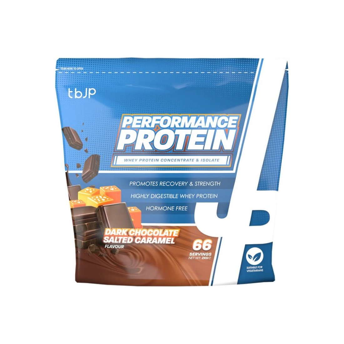 TRAINED BY JP PERFORMANCE PROTEIN DARK CHOCOLATE SALTED CARAMEL - 2000 GRAMS