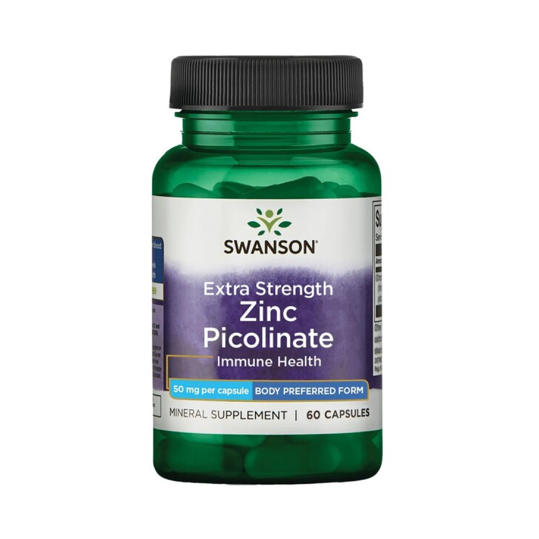 SWANSON ZINC PICOLINATE BODY PREFERRED FORM 50MG EXTRA STRENGTH - 60 CAPS