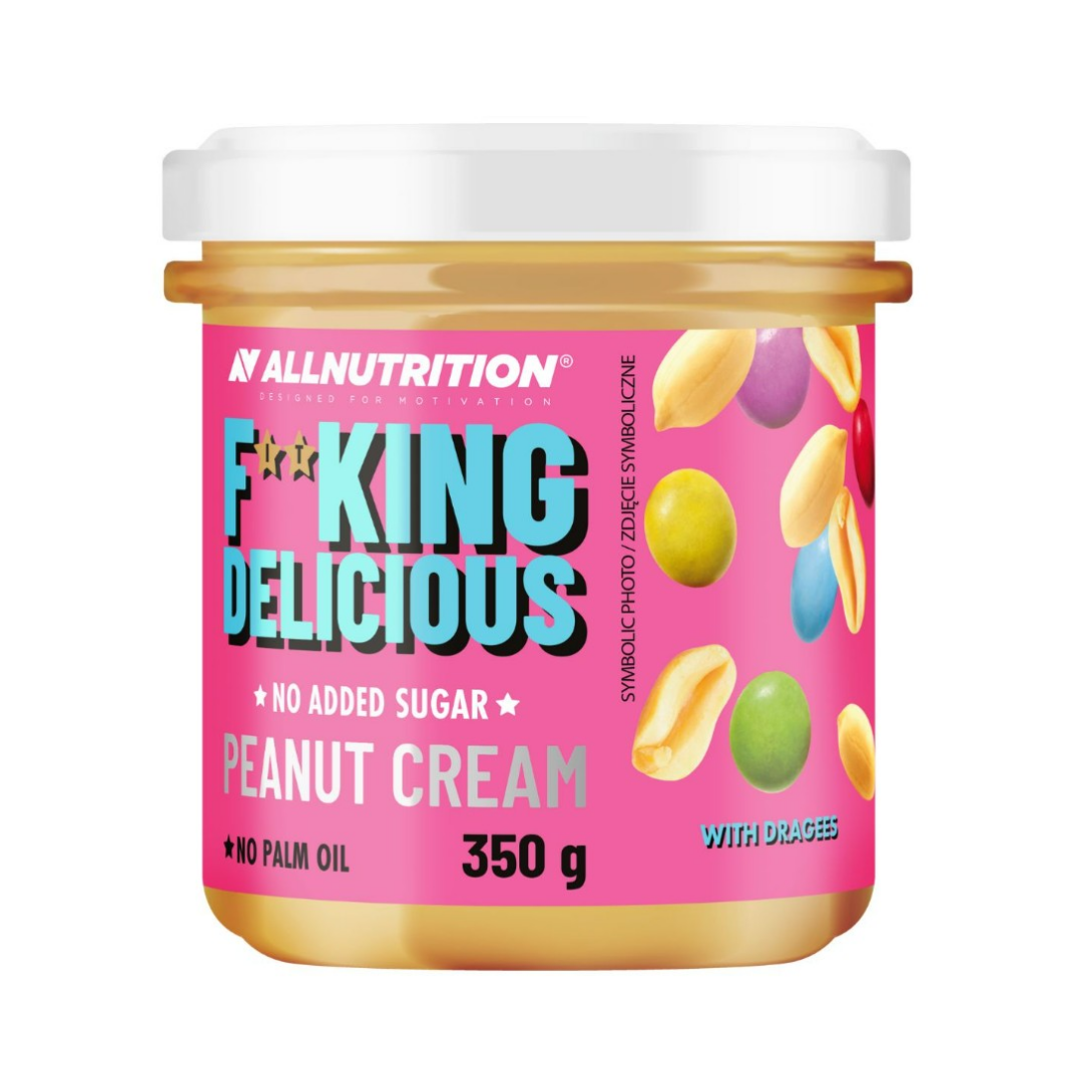 ALLNUTRITION FITKING DELICIOUS PEANUT CREAM WITH DRAGEES - 350 GRAMS