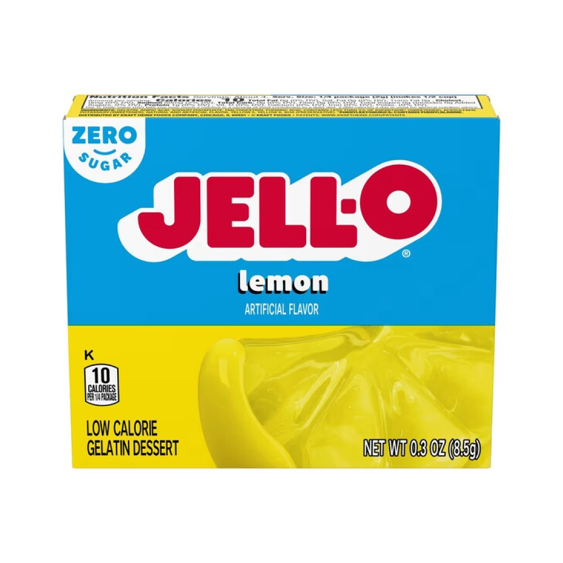 JELL-O GELATIN DESSERT SUGAR FREE LEMON - 85 GRAMS