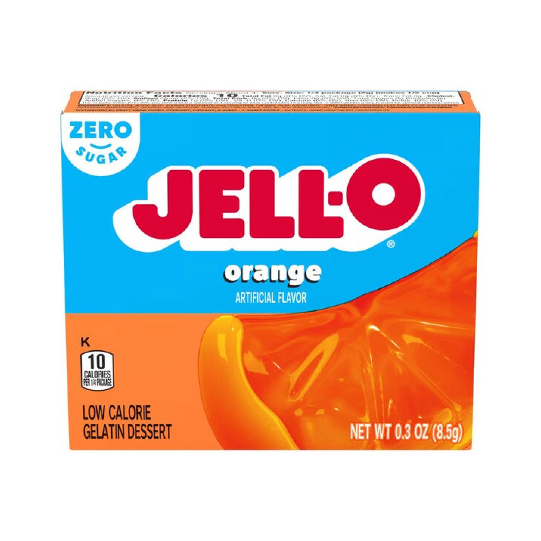 JELL-O GELATIN DESSERT SUGAR FREE ORANGE - 85 GRAMS