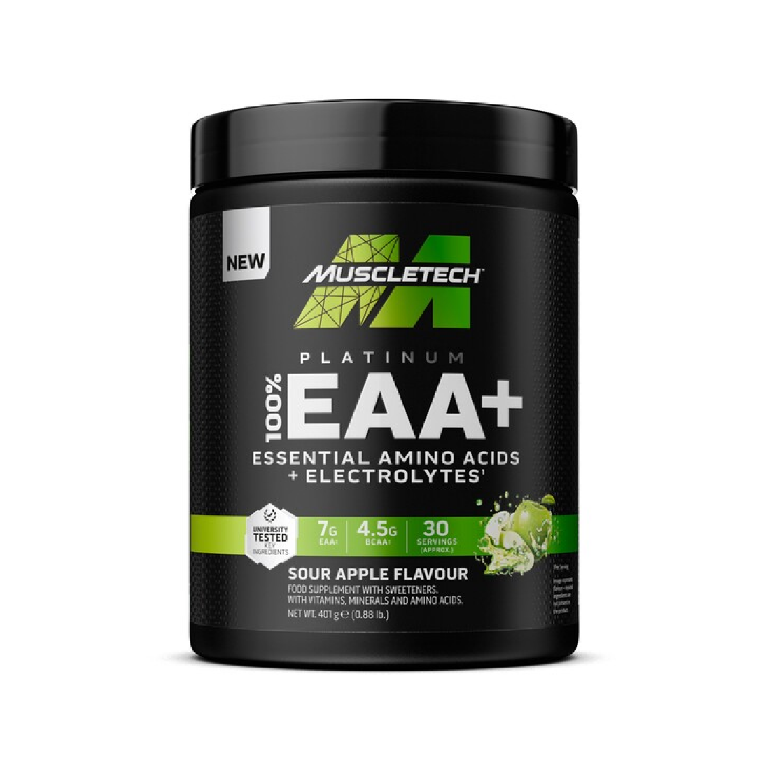 MUSCLETECH PLATINUM 100% EAA+ SOUR APPLE - 401 GRAMS
