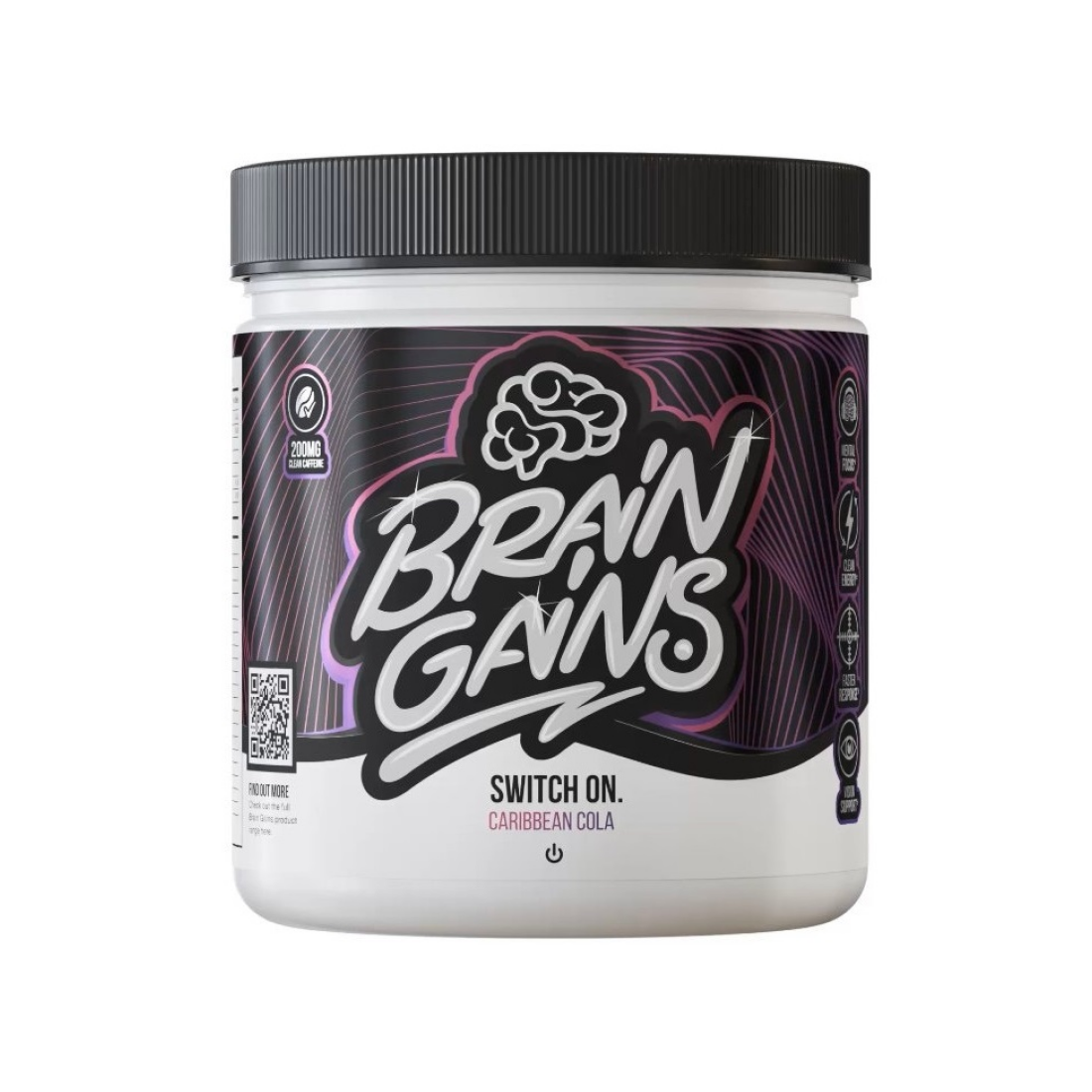 BRAIN GAINS SWITCH ON CARIBBEAN COLA - 225 GRAMS