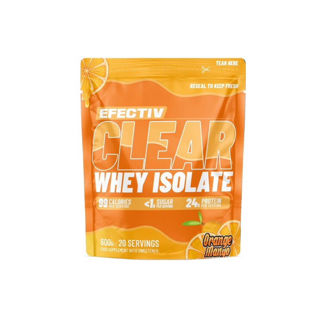 EFECTIV NUTRITION CLEAR WHEY ISOLATE ORANGE MANGO - 600 GRAMS