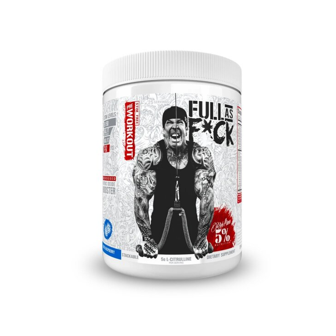 5% NUTRITION FULL AS F*CK - LEGENDARY SERIES BLUE RASPBERRY - 350 GRAMS
