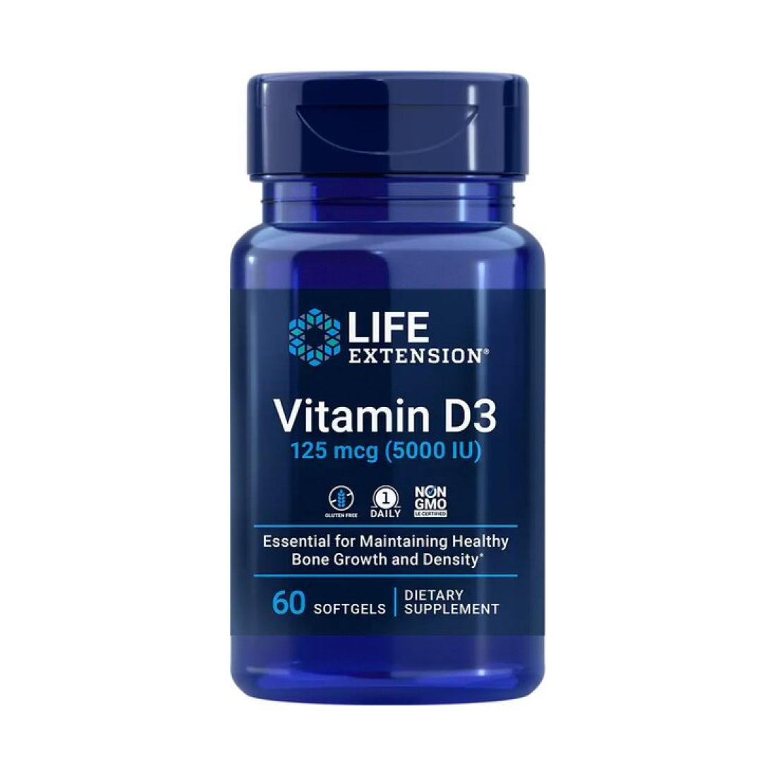 LIFE EXTENSION VITAMIN D3 5000IU - 60 SOFTGELS