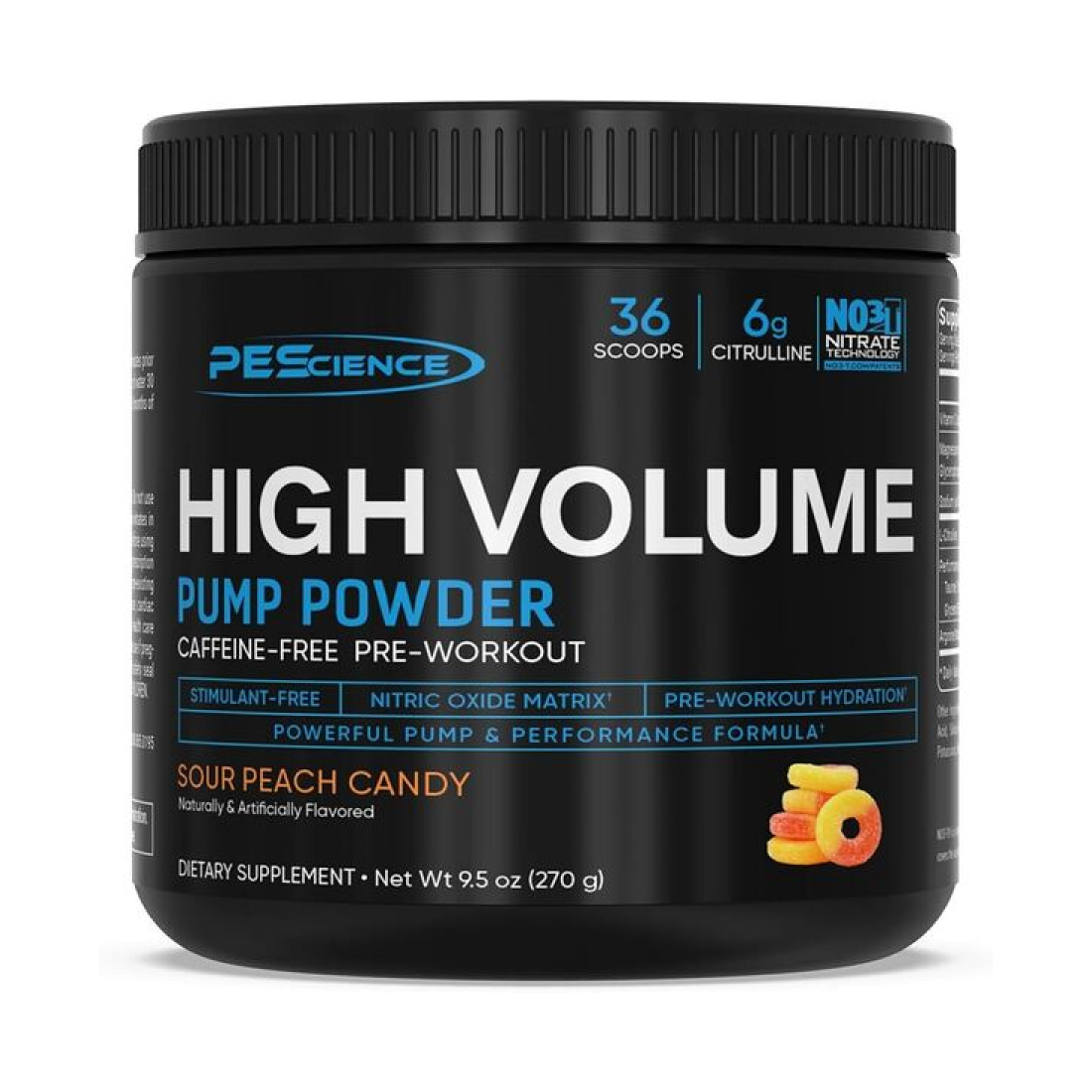 PESCIENCE HIGH VOLUME (NEW FORMULA) SOUR PEACH CANDY - 270 GRAMS
