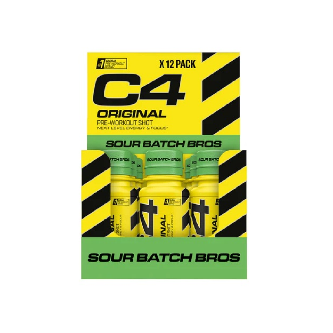 CELLUCOR C4 ORIGINAL PRE-WORKOUT SHOT SOUR BATCH BROS - 12 X 60 ML