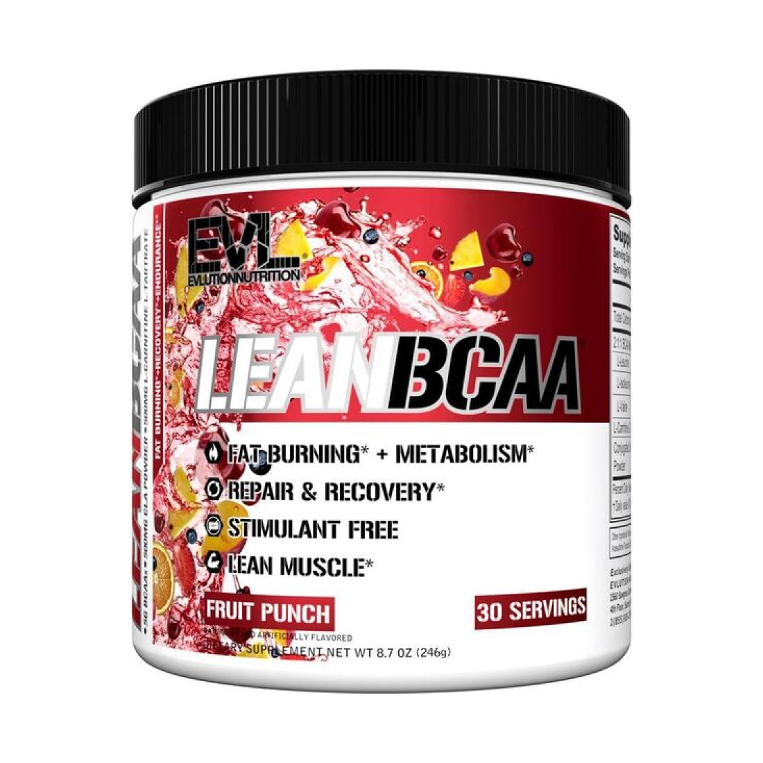 EVLUTION NUTRITION LEAN BCAA FRUIT PUNCH - 246 GRAMS