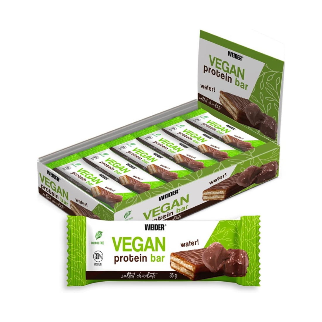 WEIDER VEGAN PROTEIN BAR SALTED CHOCOLATE - 12 X 35G