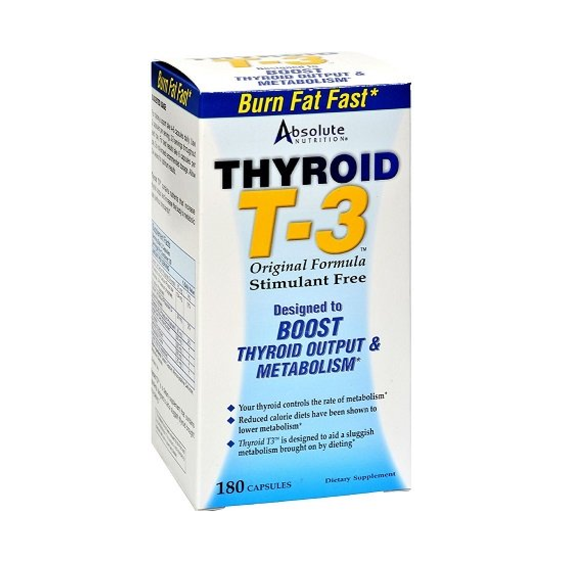 ABSOLUTE NUTRITION THYROID T3 - 180 CAPS
