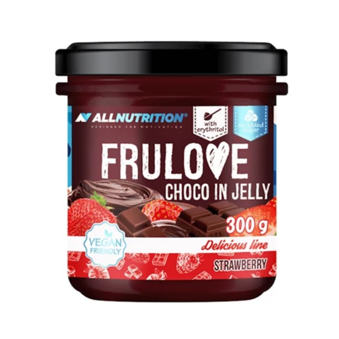 ALLNUTRITION FRULOVE CHOCO IN JELLY STRAWBERRY - 300 GRAMS