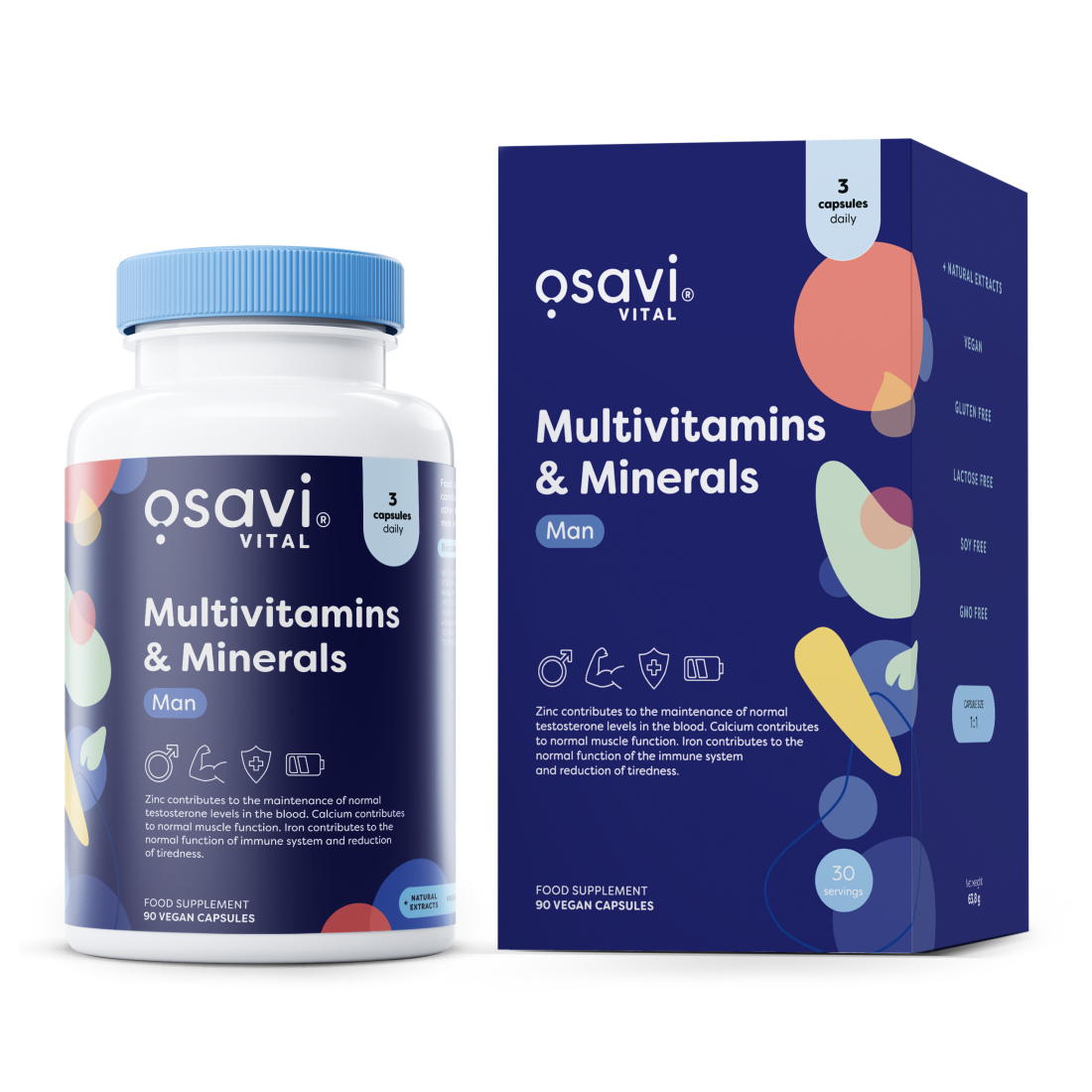 OSAVI MULTIVITAMINS & MINERALS MAN - 90 VEGAN CAPS