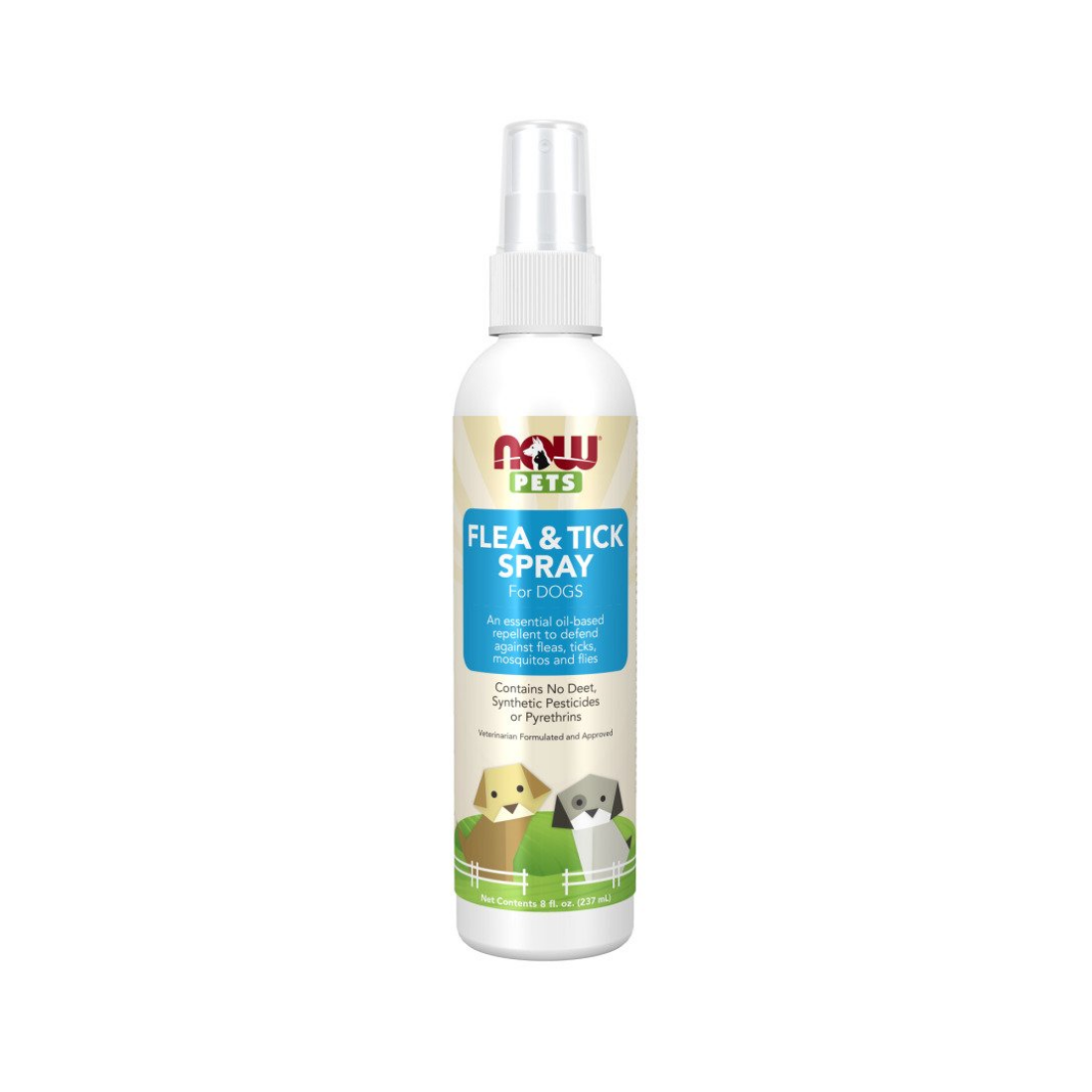 NOW FOODS PETS FLEA & TICK SPRAY FOR DOGS - 237 ML