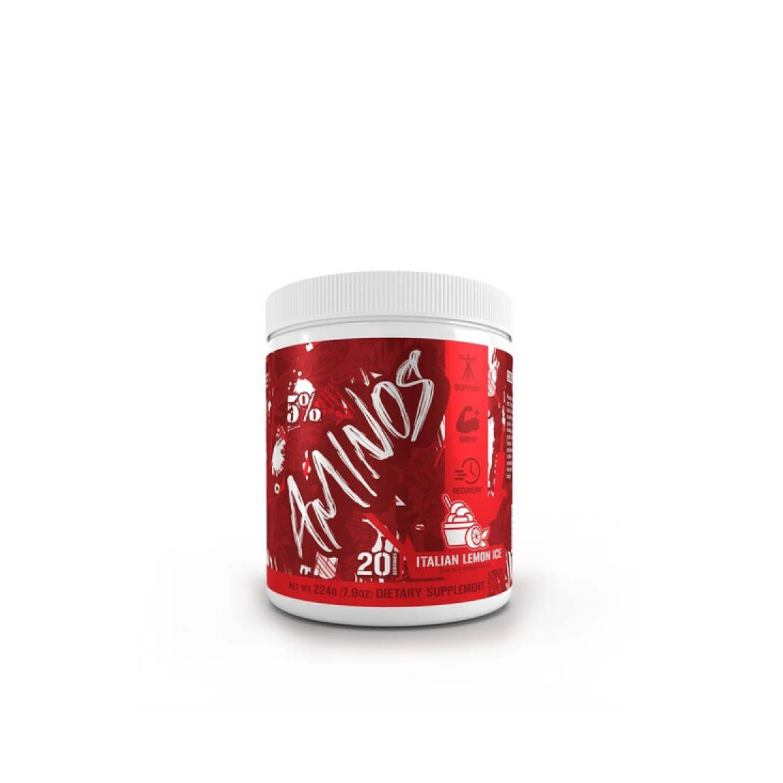 5% NUTRITION AMINOS - CODE RED ITALIAN LEMON ICE - 224 GRAMS