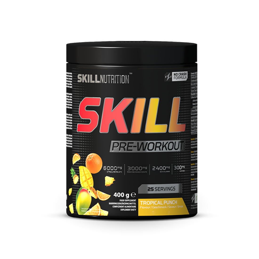 SKILL NUTRITION SKILL PRE-WORKOUT TROPICAL PUNCH - 400 GRAMS