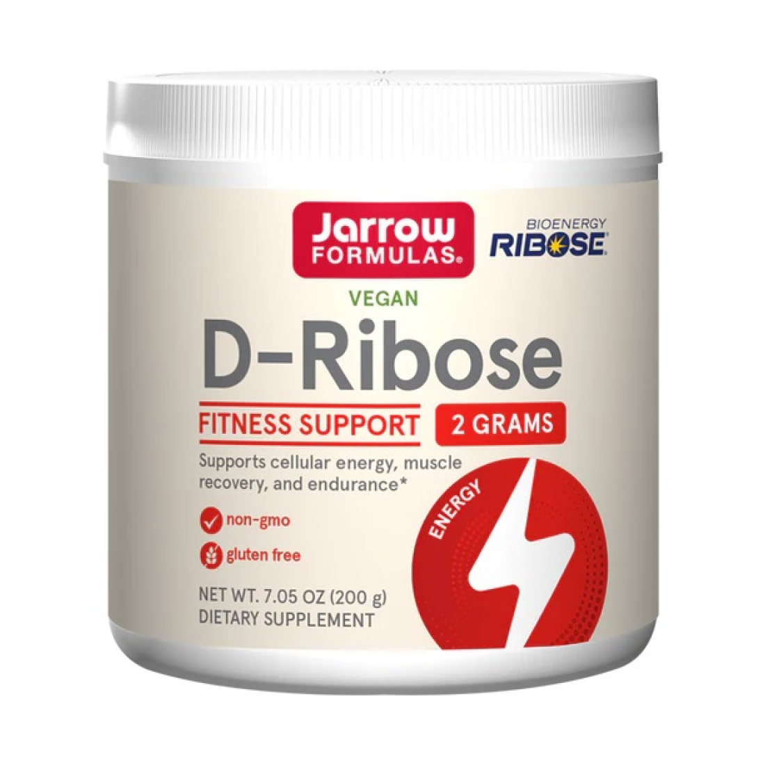 JARROW FORMULAS D-RIBOSE POWDER - 200 GRAMS
