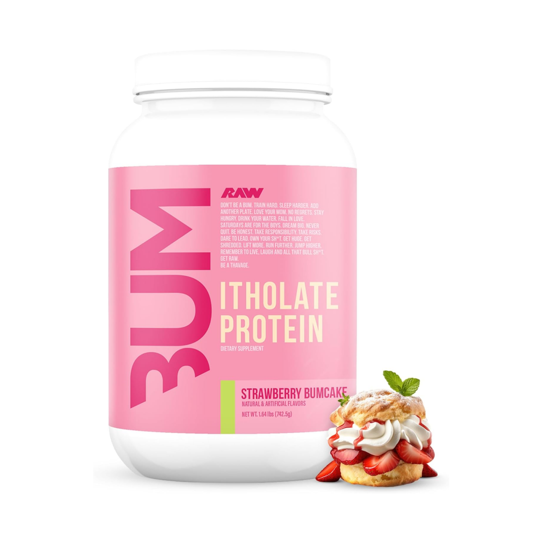 RAW NUTRITION CBUM ITHOLATE PROTEIN STRAWBERRY BUMCAKE - 742 GRAMS