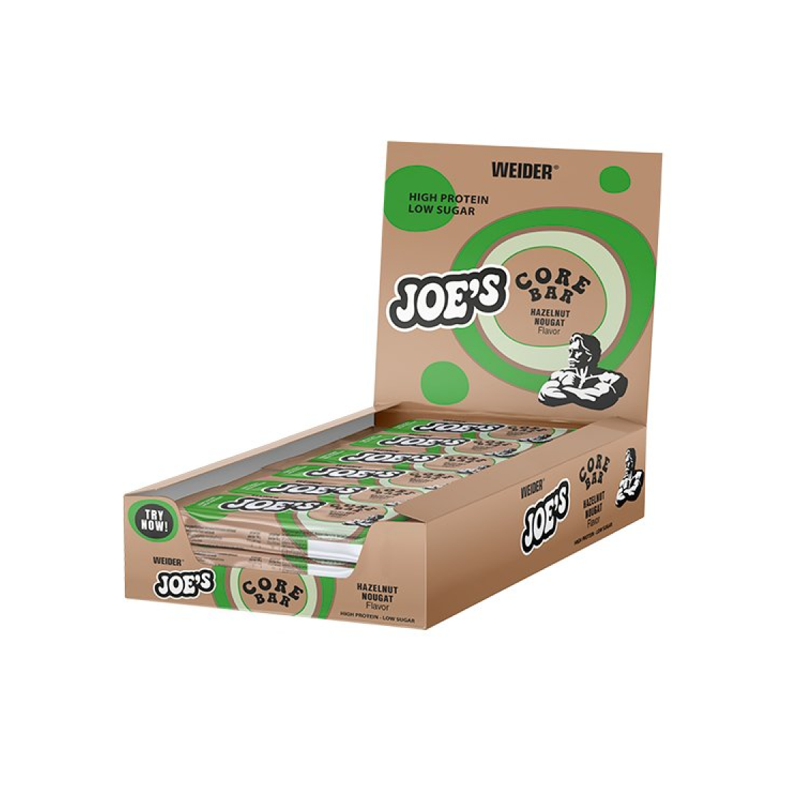 WEIDER JOE'S CORE BAR HAZELNUT NOUGAT - 12 X 45G