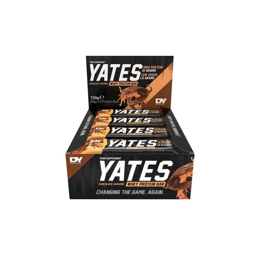 DORIAN YATES YATES PROTEIN BAR CHOCOLATE CARAMEL - 12 X 60G