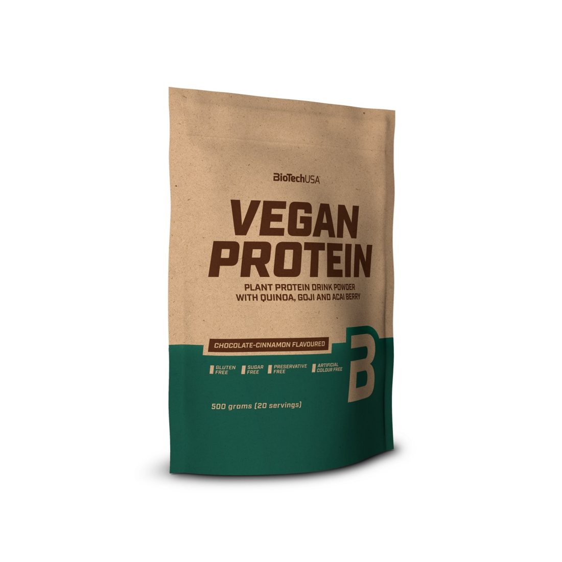 BIOTECHUSA VEGAN PROTEIN CHOCOLATE-CINNAMON - 500 GRAMS